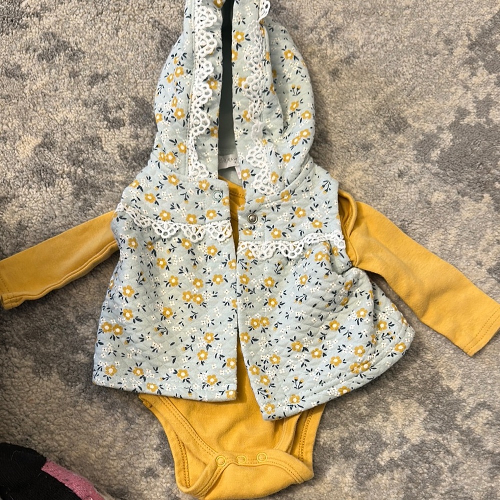 Yellow Baby Onesie with 'Mommy's Blessing' Print
